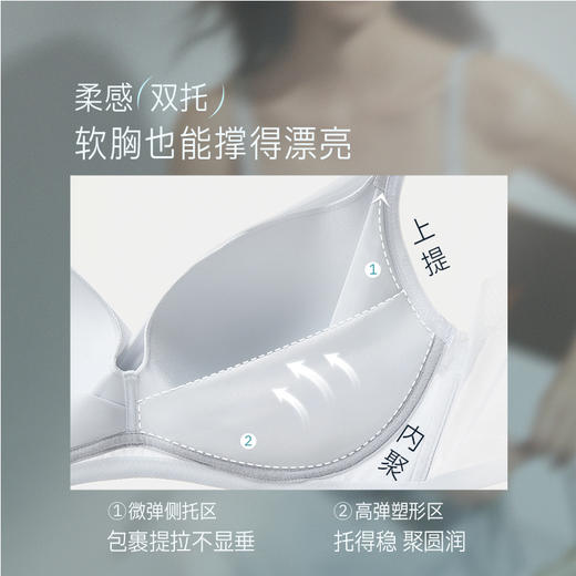 奶糖派[双托杯]无钢圈聚拢上托无痕内衣文胸 商品图2