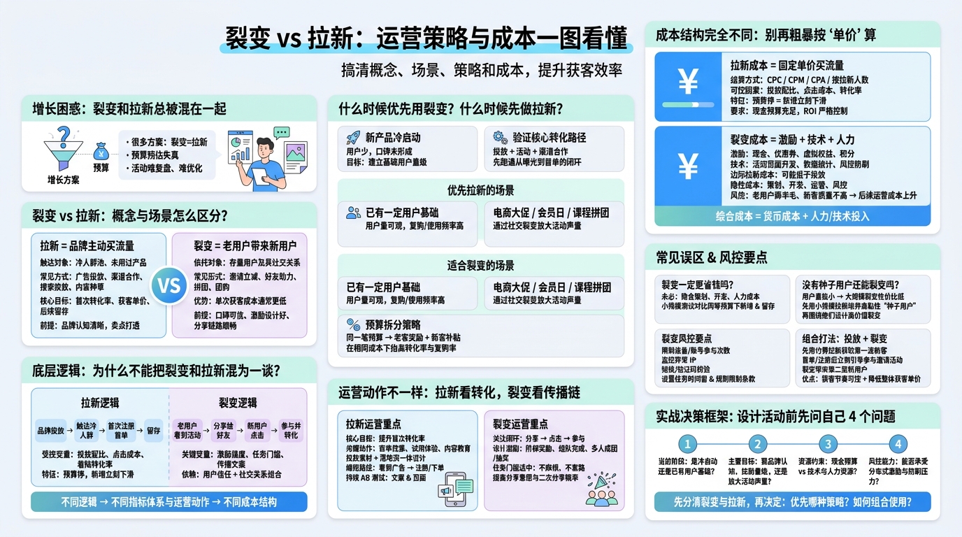 裂变和拉新的概念差异在哪里？