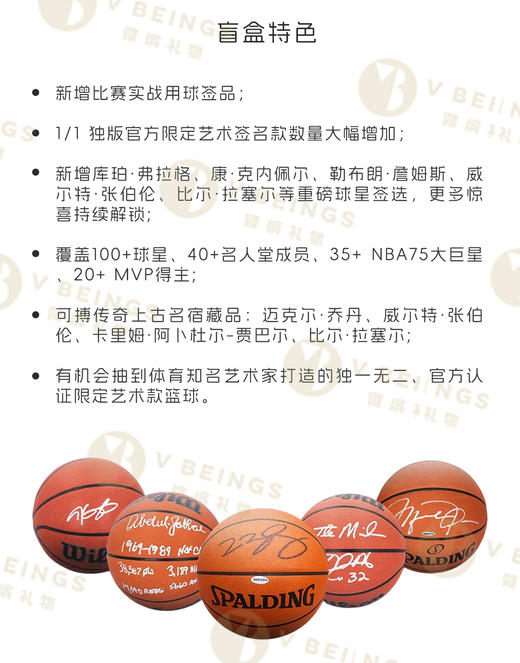 FANATICS 2026 NBA 亲笔签名篮球盲盒 100+球星、40+名人堂成员、35+NBA75大巨星 商品图2