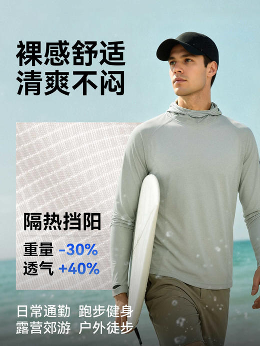 驴之户外2026夏男新速干连帽长袖吸湿排汗抗菌防臭运动T恤上衣 商品图3