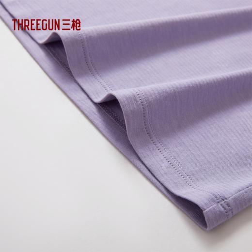 Threegun三枪 冰泉柔棉隐条V领短袖女士家居裙-T70006A01 商品图8