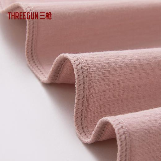 Threegun三枪 冰泉柔棉隐条V领短袖女士家居裙-T70006A01 商品图5
