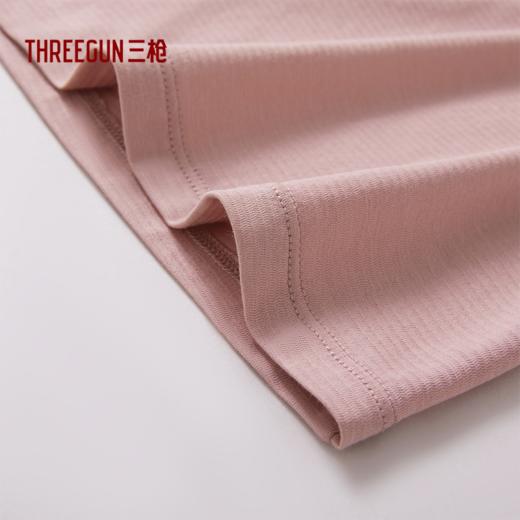 Threegun三枪 冰泉柔棉隐条V领短袖女士家居裙-T70006A01 商品图4