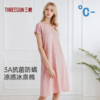 Threegun三枪 冰泉柔棉隐条V领短袖女士家居裙-T70006A01 商品缩略图0