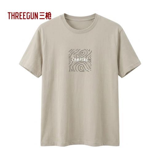 Threegun三枪 水柔棉印花圆领短袖男衫-T20013A01 商品图5