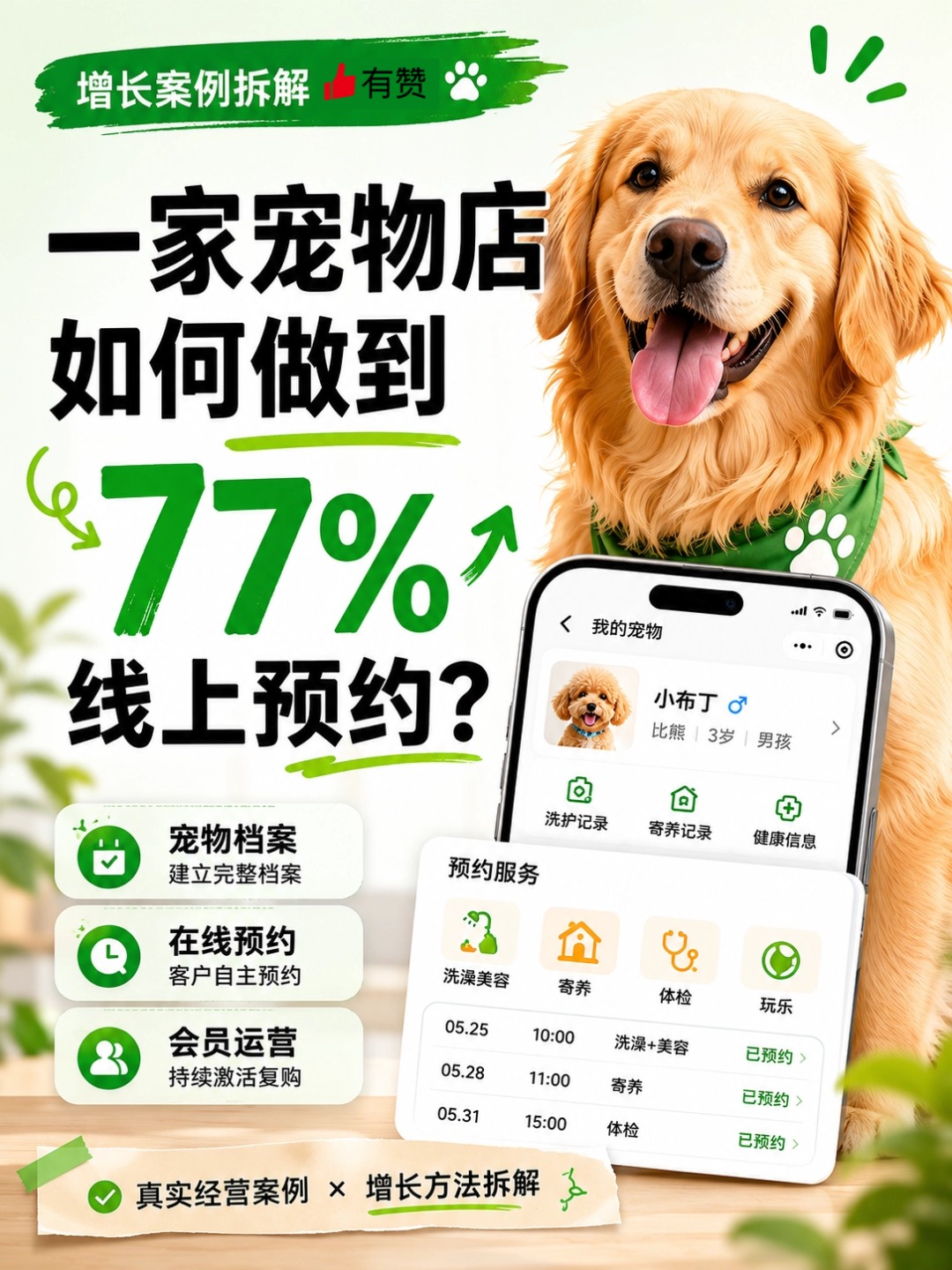 🐶一家宠物店，如何做到77%预约线上化？