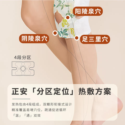 正安 九子包暖膝贴 九子医馆配伍石墨烯透气面料 膝盖关节温敷中老年护理秋冬保暖 阳陵阴陵足三里穴 6小时膝关节贴*6袋/盒 商品图4