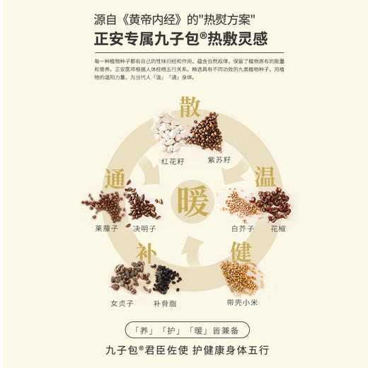 正安 九子包暖膝贴 九子医馆配伍石墨烯透气面料 膝盖关节温敷中老年护理秋冬保暖 阳陵阴陵足三里穴 6小时膝关节贴*6袋/盒 商品图2