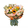 【锦程逐光】一举夺魁 新鲜鲜花花束 3朵向日葵+2朵绿毛球+其他玫瑰配花 （可备注送货时间） 商品缩略图0