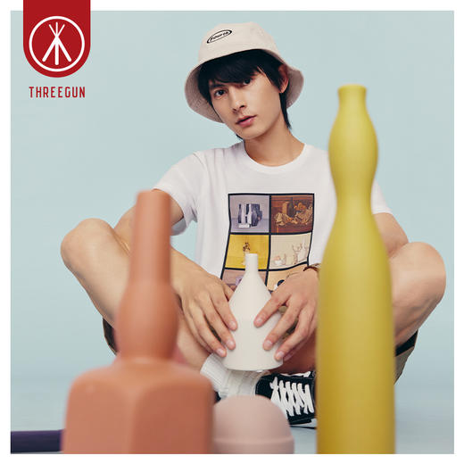 Threegun三枪 【丝感棉】男士短袖T恤（莫兰迪联名款）-24119A111 商品图2