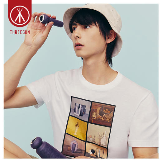 Threegun三枪 【丝感棉】男士短袖T恤（莫兰迪联名款）-24119A111 商品图1