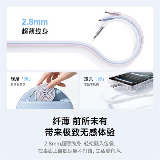 倍思 超薄系列 快充数据线 C to C/ C to iP 商品图1