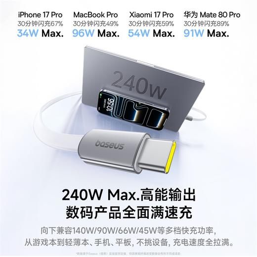 倍思 超薄系列 快充数据线 C to C/ C to iP 商品图3