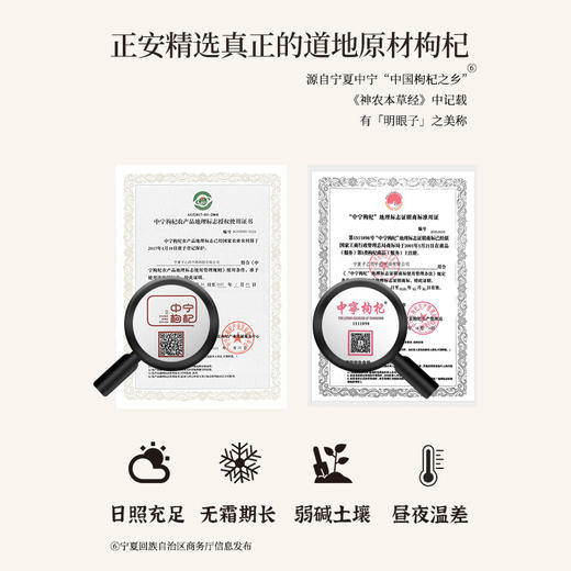 正安 宁夏枸杞 头茬大果自然干燥优质原材 眼睛目明味甘性平精力补充拒绝疲乏 泡水煲汤办公室茶饮家庭食材 枸杞250g/罐 商品图4