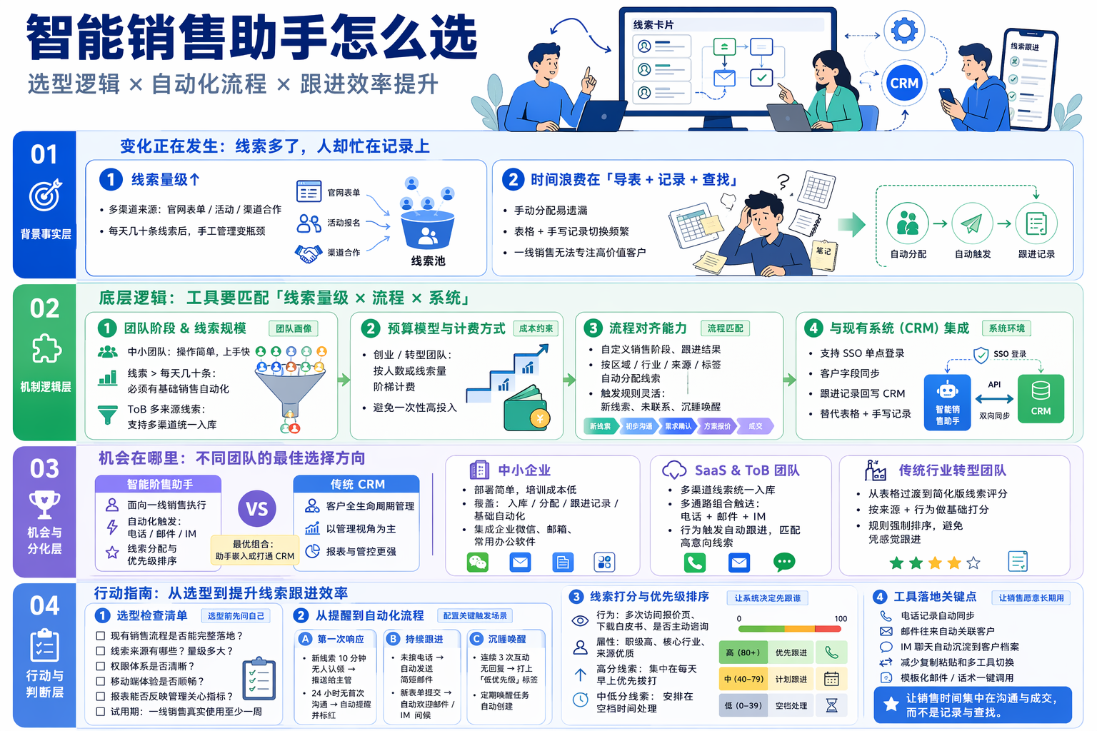 智能销售助手怎么选？先看团队阶段和线索规模