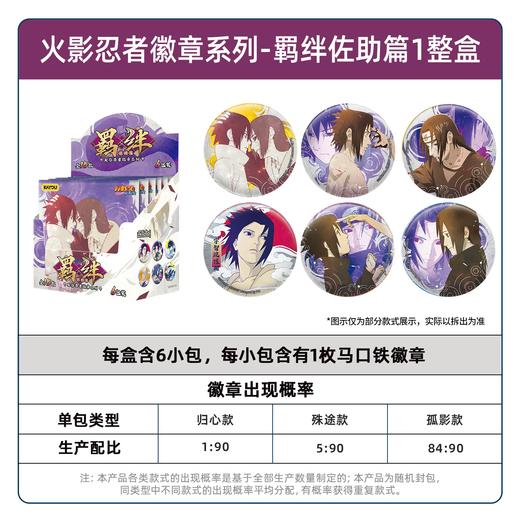 卡游 火影忍者 羁绊佐助篇 徽章 吧唧 全15种 6包/盒 国谷 商品图0
