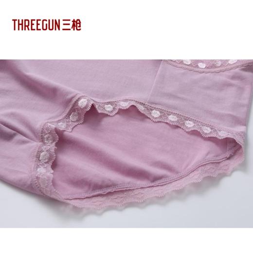 Threegun三枪 【细柔莫代尔】中腰花边女士三角内裤（1条装）-40696B011 商品图2