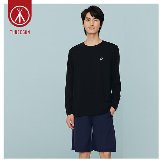Threegun三枪 【新疆弹力棉】圆领男士长袖上衣打底衫-24059A011 商品图2