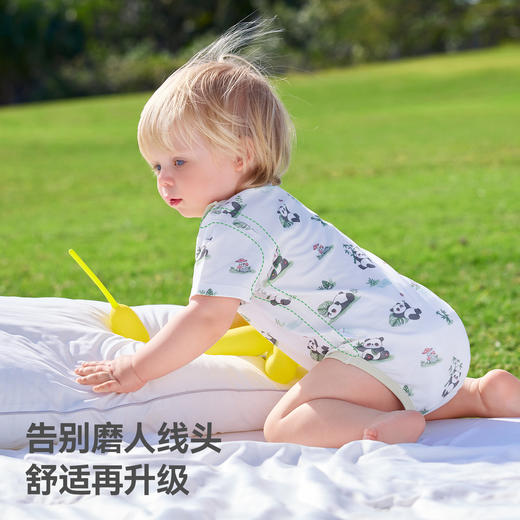 贝肽斯婴儿衣服包屁衣短袖夏季薄款新生儿男女宝宝a类翻领连体衣 商品图7