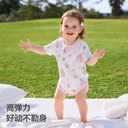 贝肽斯婴儿衣服包屁衣短袖夏季薄款新生儿男女宝宝a类翻领连体衣 商品图6