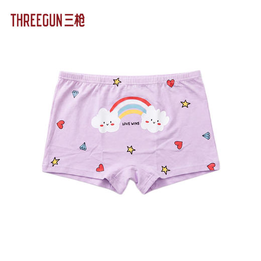 Threegun三枪 舒肤弹力棉女童平脚裤-59084B311 商品图2
