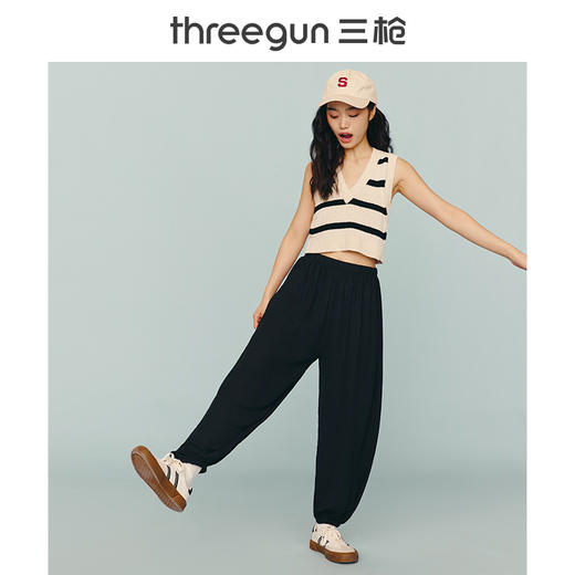 Threegun三枪 休闲时尚女士宽松灯笼裤-60976B011 商品图12