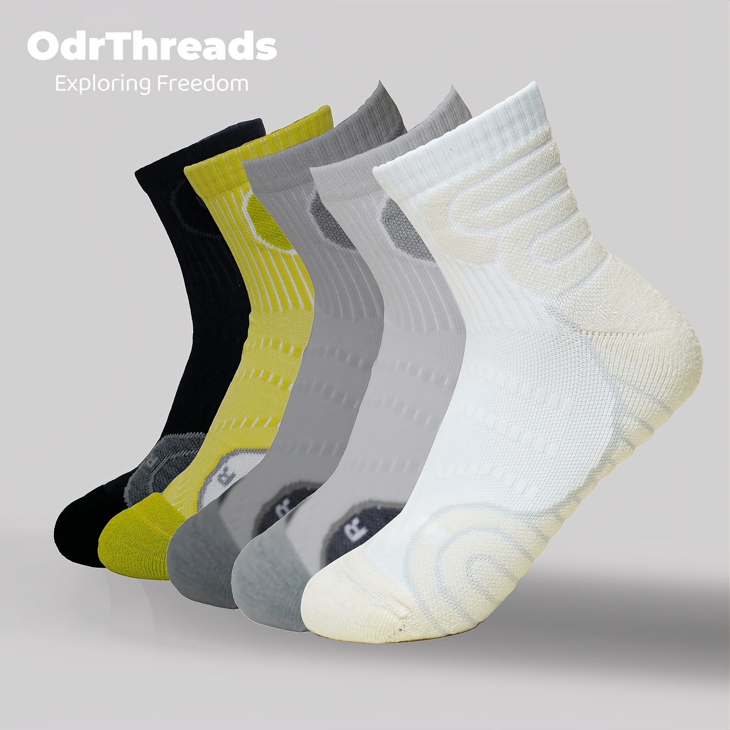 【反季清仓】OdrThreads 美利奴羊毛男女款功能袜全毛巾底云样提花中筒袜
