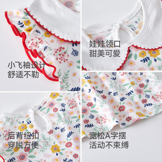 贝肽斯婴儿裙子夏季新款宝宝连衣裙女童纯棉婴幼儿公主裙洋气 商品图3