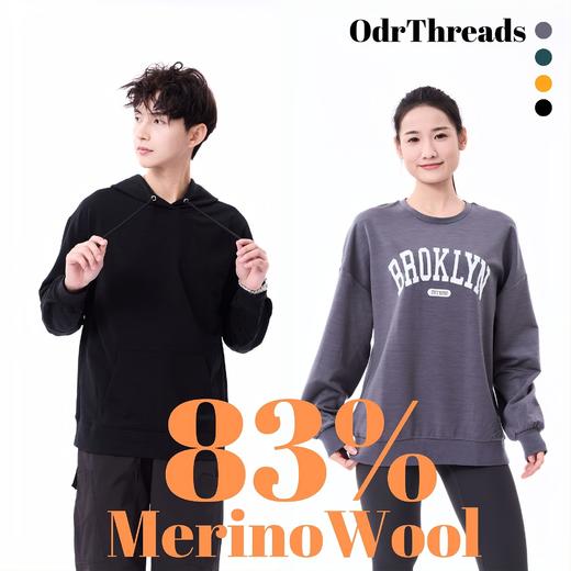 【反季清仓】OdrThreads 美利奴羊毛280高克重男女士加绒卫衣长袖SW24055 商品图0