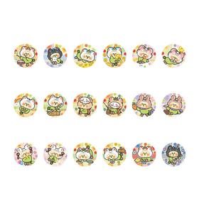 有兽焉×小鹦鹉BEBE联名 Q版马口铁徽章 吧唧 全18种 16包/盒 国谷