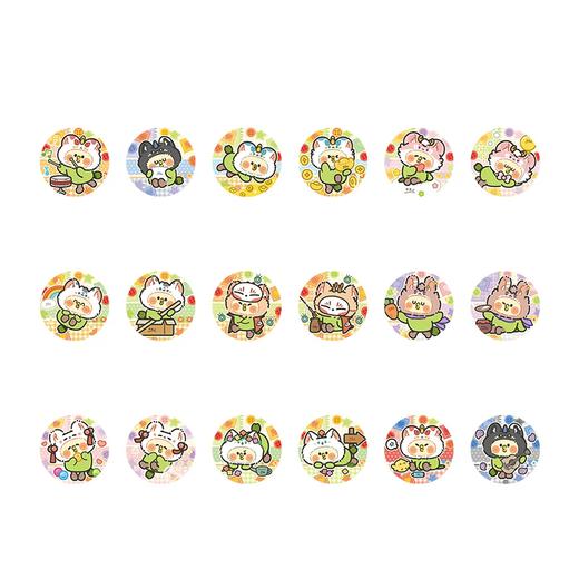 有兽焉×小鹦鹉BEBE联名 Q版马口铁徽章 吧唧 全18种 16包/盒 国谷 商品图0