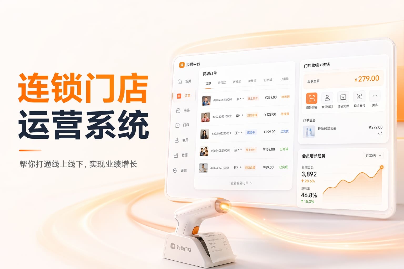 连锁门店线上线下不好管？一套会员+收银体系带动多店业绩增长