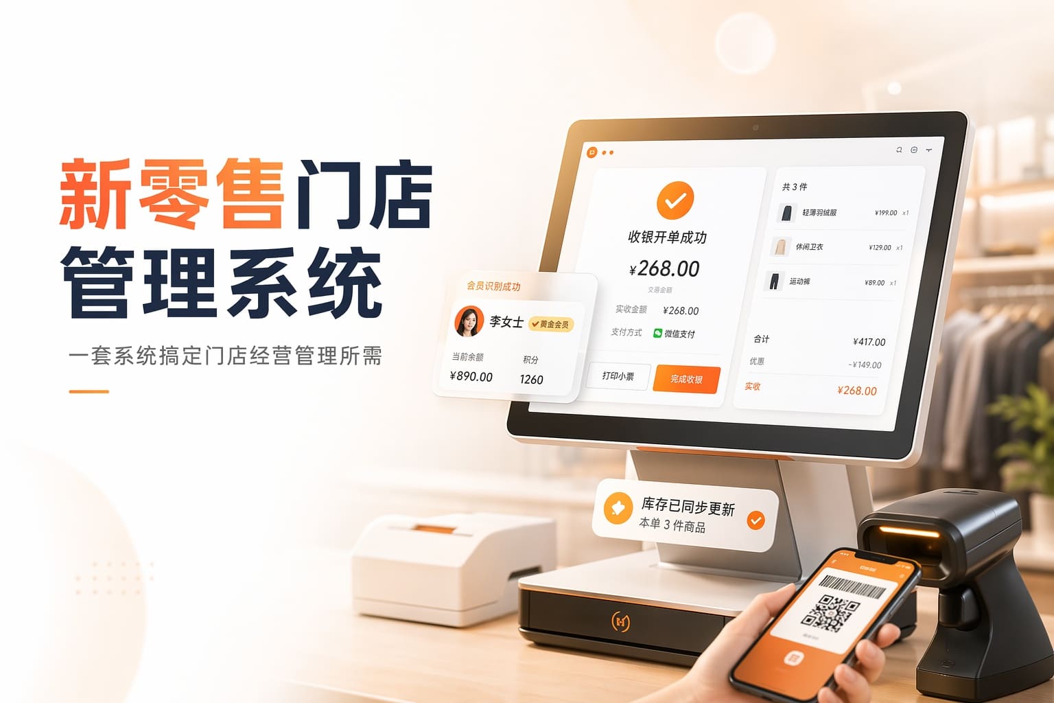 连锁门店还在各管各的？用一套进销存+收银+会员打通线上线下经营