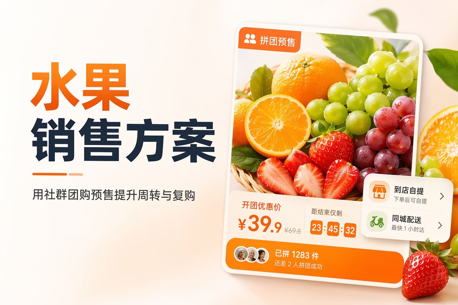 线上线下一起卖水果，用团购预售减库存压力