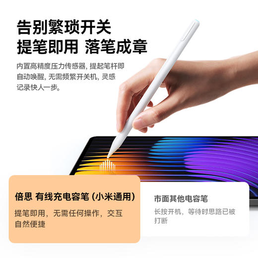 倍思 笔智 HN1 通用有线充 电容笔 蓝牙版 For 小米 商品图2