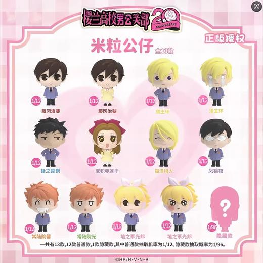 【样品】简动文创 樱兰高校 米粒公仔 全13种 12只/盒 盲盒 商品图0