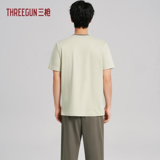 Threegun三枪 高支丝光棉圆领短袖长裤男家居套-82093D011 商品图1