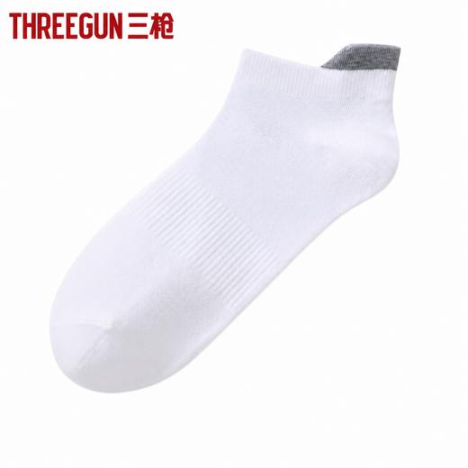 Threegun三枪 裸氨平纹护跟拼色男船袜-T90079Z03 商品图0