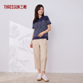 Threegun三枪 冰泉棉连帽短袖女衫-T20190A01