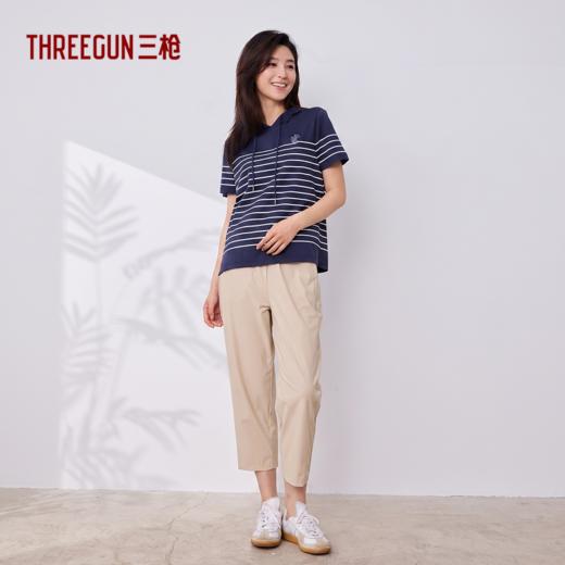 Threegun三枪 冰泉棉连帽短袖女衫-T20190A01 商品图0