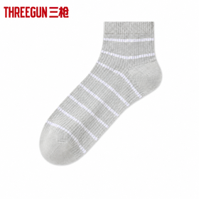 Threegun三枪 凉感条纹短筒男袜-T90087Z03