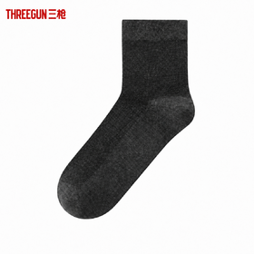 Threegun三枪 网眼松口直角中筒男袜-T90078Z03