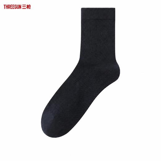 Threegun三枪 桑蚕丝混纺网眼中筒男商务袜-T90081Z03 商品图0