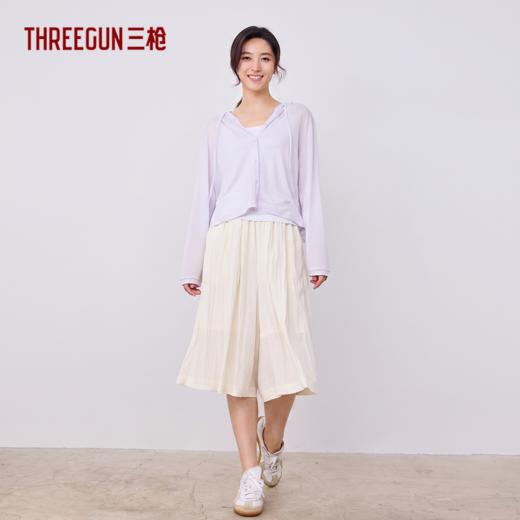 Threegun三枪 时尚阔腿八分女裙裤-T60115B01 商品图0