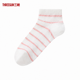 Threegun三枪 凉感条纹女船袜-T90084Z03
