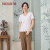 Threegun三枪 臻丝棉V领短袖女衫-T20192A02 商品缩略图0