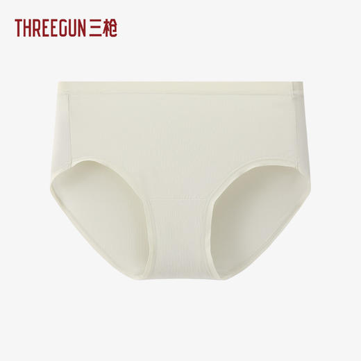 Threegun三枪 蚕丝木代尔罗纹中高腰女三角裤-T40032B02 商品图1