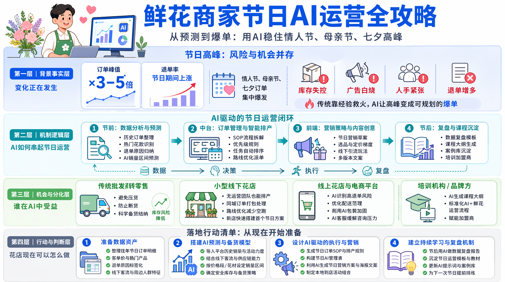鲜花商家如何用AI做节日运营规划?