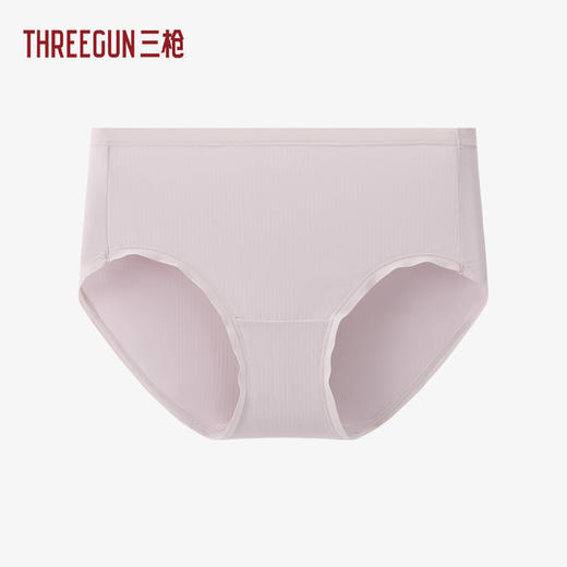Threegun三枪 蚕丝木代尔罗纹中高腰女三角裤-T40032B02 商品图2