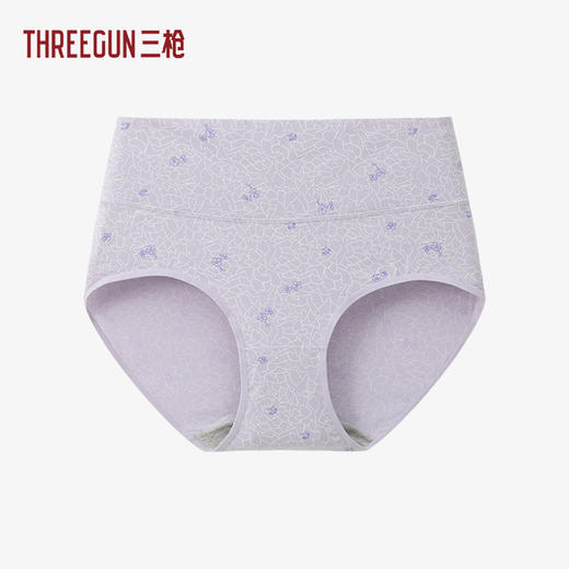 Threegun三枪 弹力棉高腰印花女三角裤（大版）-T40029B01 商品图0